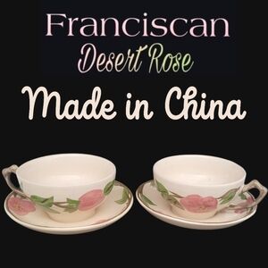 Franciscan Desert Rose teacup & saucer set made in China year 2004-2011